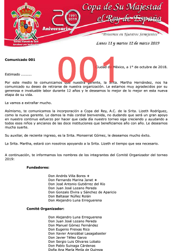 Comunicado 001