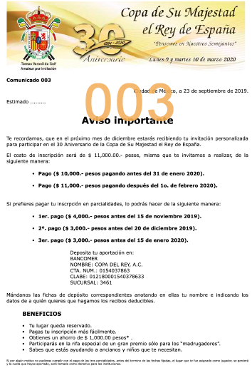 Comunicado 003