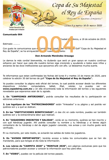 Comunicado 004