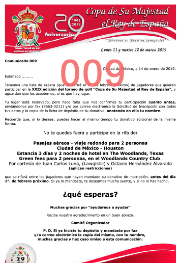 Comunicado 009