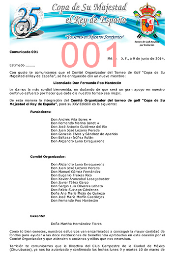 Comunicado 001