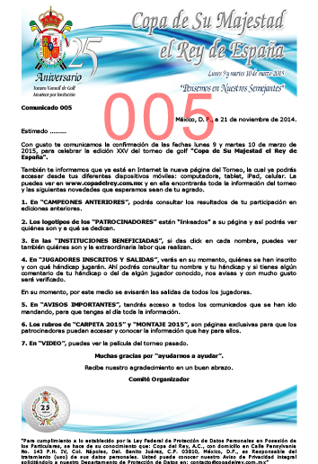 Comunicado 001