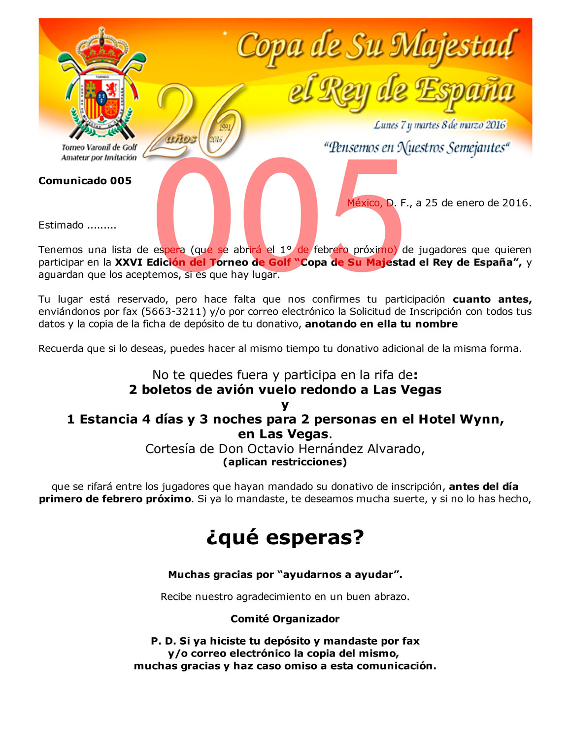Comunicado 001