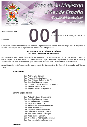 Comunicado 001