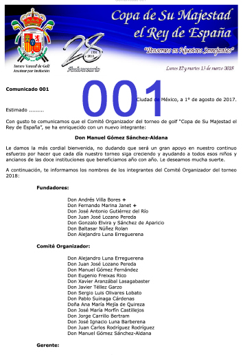 Comunicado 001