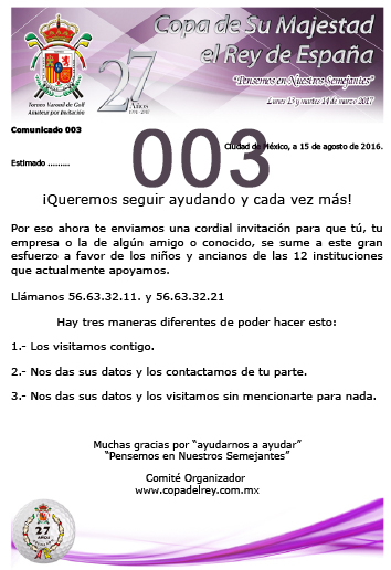 Comunicado 003