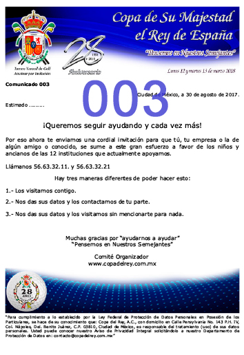 Comunicado 003