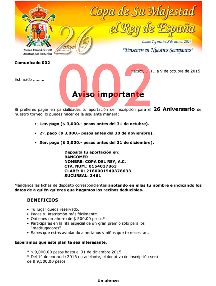 Comunicado 001