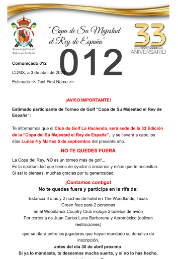 Comunicado 001