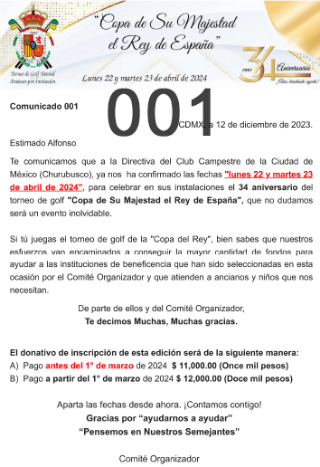 Comunicado 001